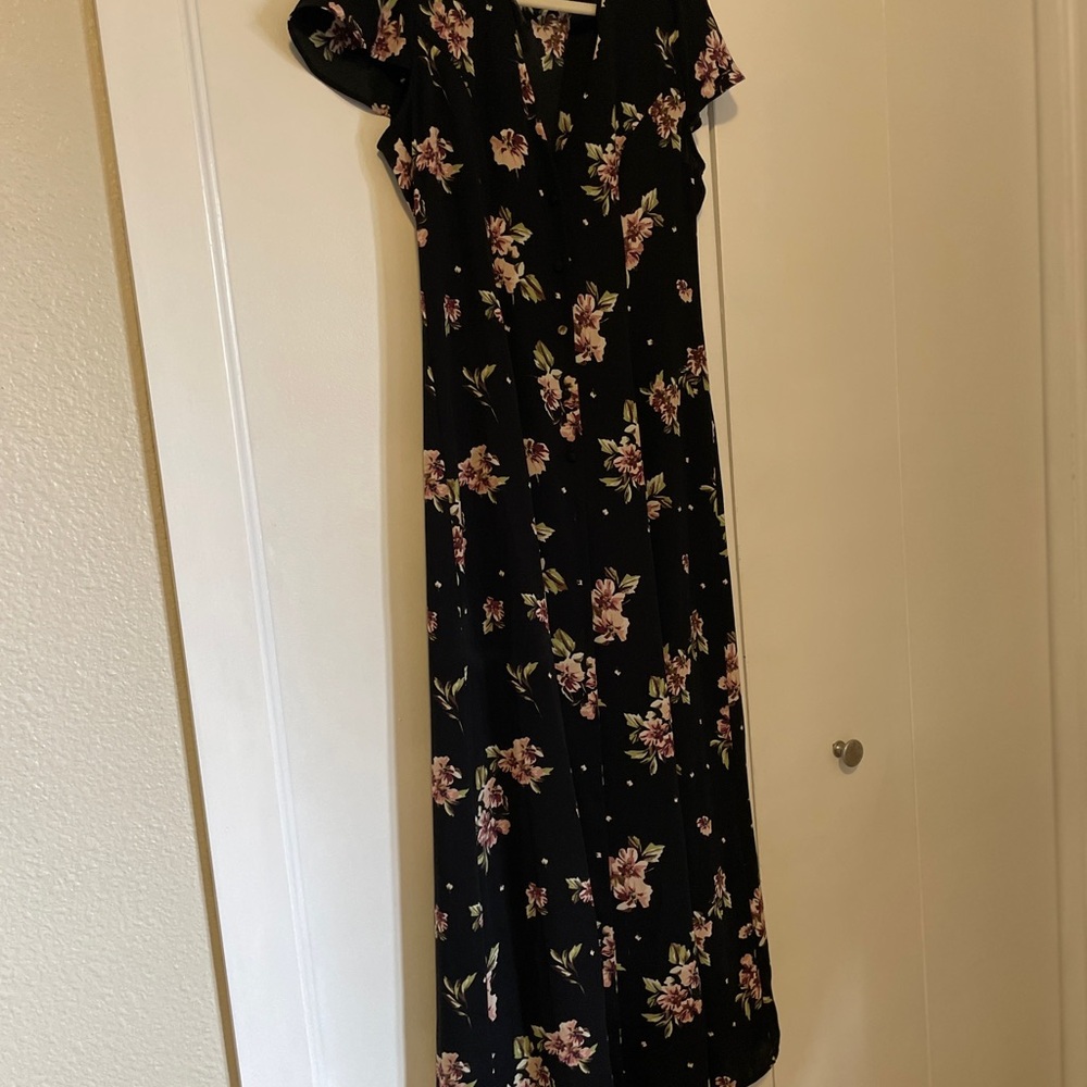 Floral Black Dress
